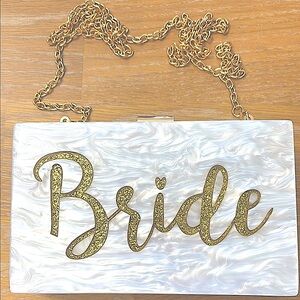 Bride acrylic pearlized clutch